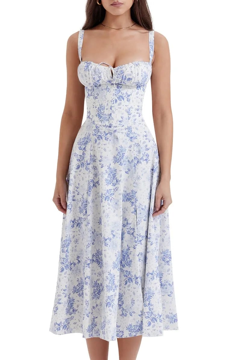 🥵Summer Hot Sale Now-49% OFF🔥Floral Bustier Midriff Waist Shaper Dress (Buy 2 Free Shipping)