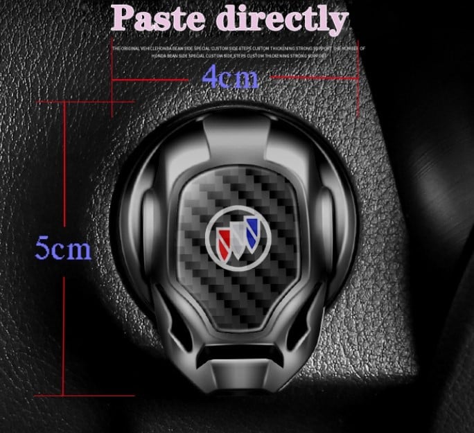 🚗2023 Car logo brand carbon fiber car engine start stop button decoration