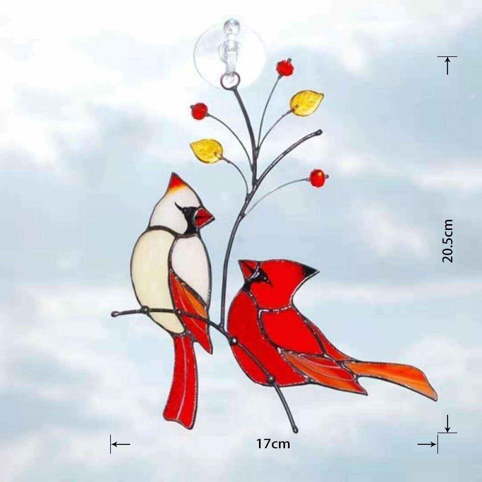 🔥Last Day Special Sale 49% OFF-Pair of Cardinal bird stained ornament