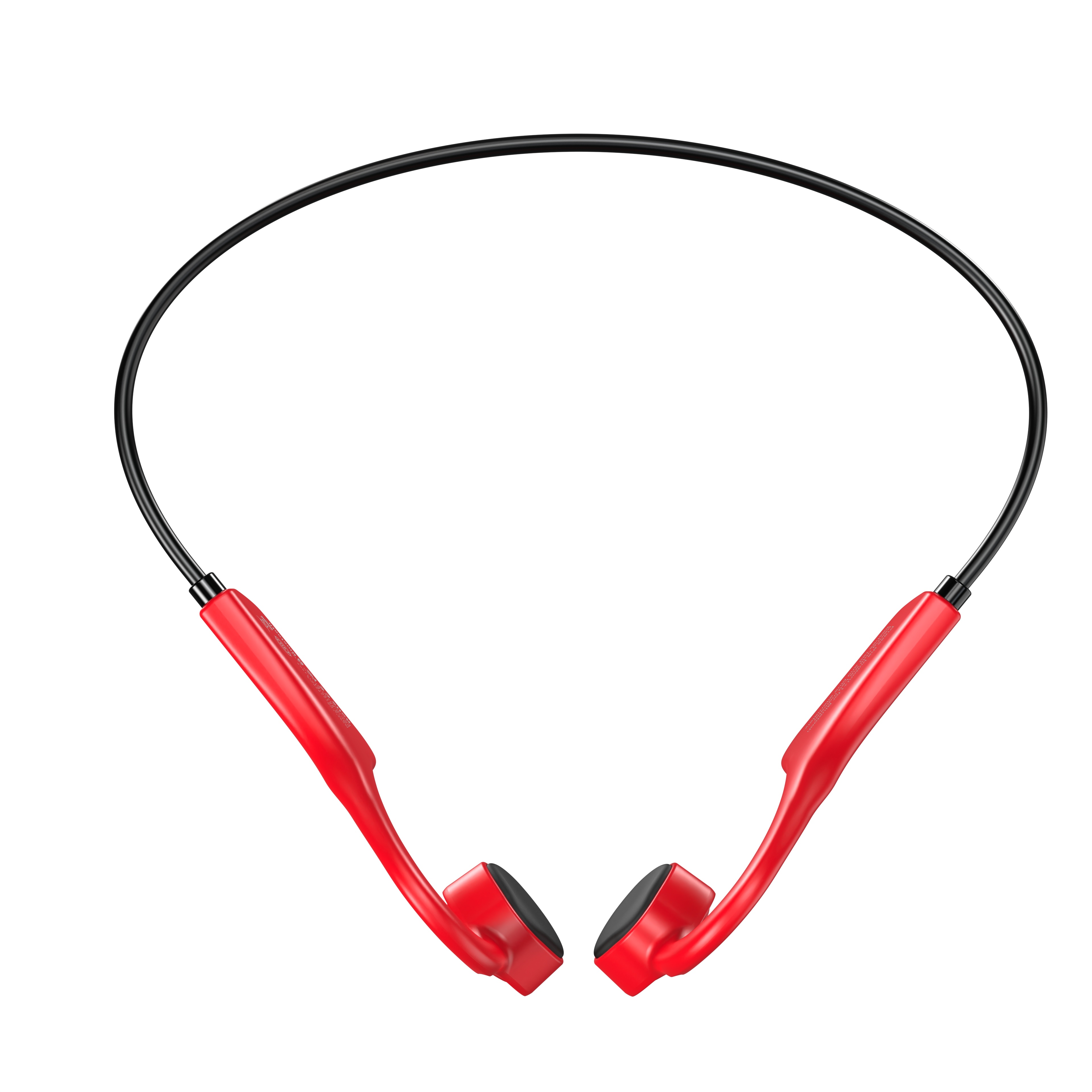 Bone Conduction Headphones with Noise Reduction Tech, 9 Digital N1 Open Ear Headphones with MIC, Jawbone Headphones Bluetooth 5.0 Sport Headset Sweatproof for Running, Bicycling, Hiking, Yoga -Red