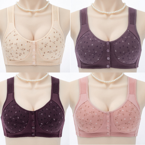SweetFloral – Full Cotton Front Closure Bra