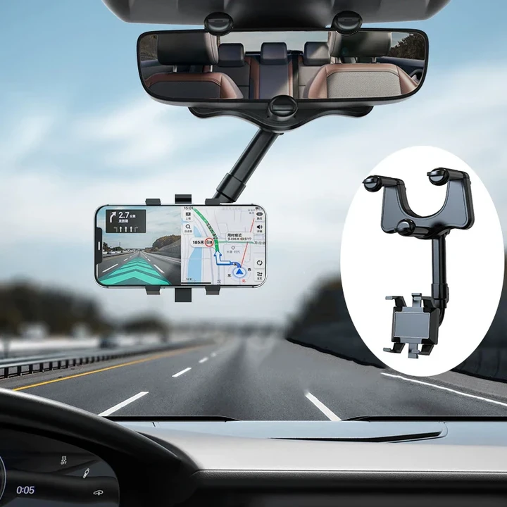 (🔥Last Day Promotion-SAVE 50% OFF)Multifunctional 360° Rear View Mirror Rotatable and Retractable Phone Holder,Mount for All Phones-BUY 2 GET 10% OFF & FREE SHIPPING