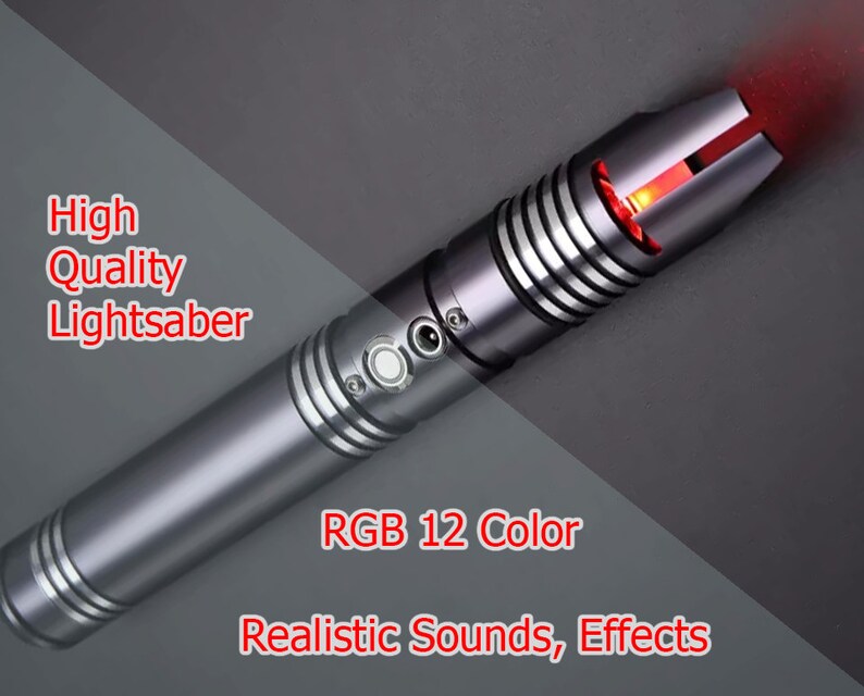 Lightsaber M, Lightsaber hilt with blade, Removable PC blade, Saberforge, RGB 12 color,  aluminium hilt, with USB charging cable, 6 set sound.