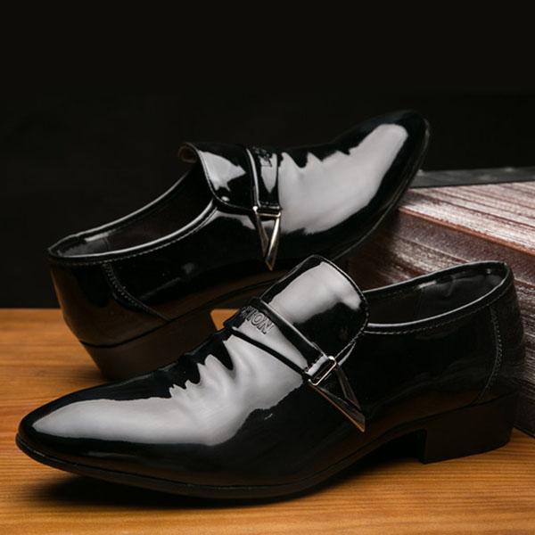 Chicinskates Men's Pointed Toe Slip-On Business Shoes