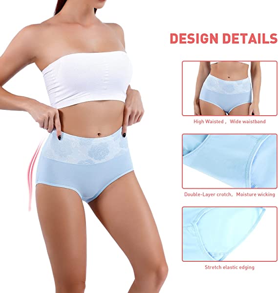 (🔥Last Day Promotion-SAVE 50% OFF) --Cotton High Waist Tummy Control Leak proof Panties Rose Jacquard Ladies Panty Multipack(3PCS/SET)-BUY 2 SETS GET 10% OFF & FREE SHIPPING