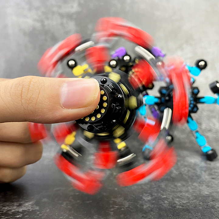 Transformable Fingertip Spinner - Glowing Mechanical Spiral Twister Gyro Decompression Fidget Toy