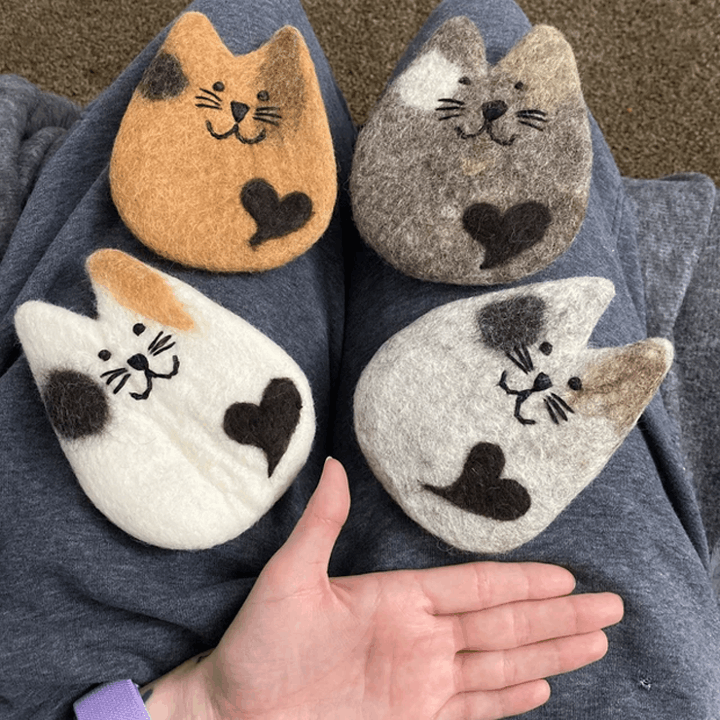 🐱🐱Wool Felt Cat Mat Coasters, Funny Drink Coasters, Gifts for Cat Lovers