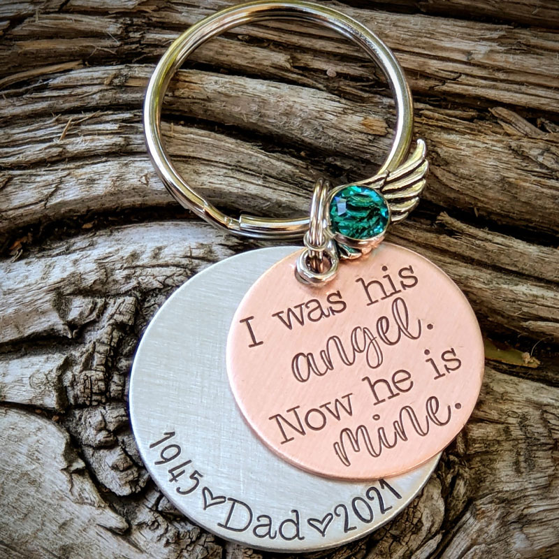 Personalized Dad Memorial Keychain
