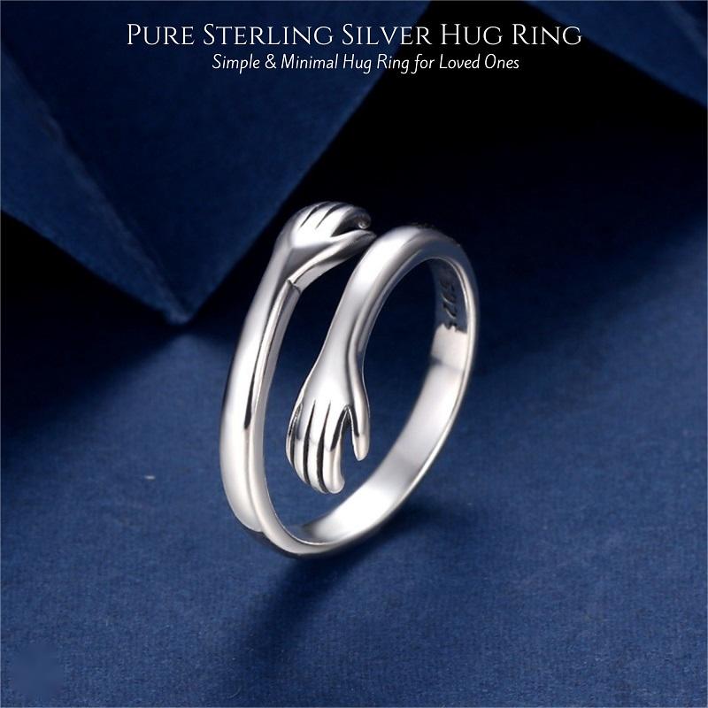 [Last day flash sale💥45% OFF]  The Hug From Heaven Ring - 925 STERLING SILVER - ADJUSTABLE SIZE