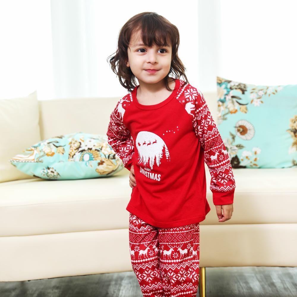 Christmas Elk Series Comfy Red Family Christmas Pajamas