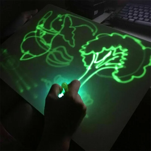 🌟Fun Magnetic Drawing Board Glow in Dark with Light!☀