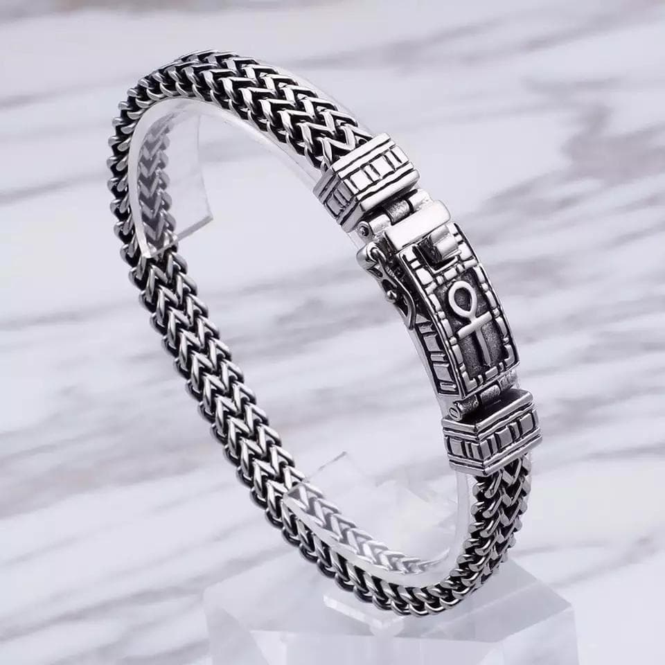 EGYPTIAN CROSS RETRO SILVER -BRACELET
