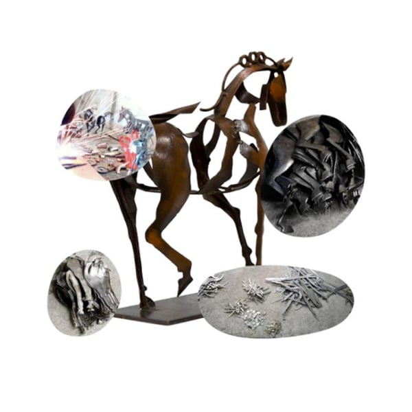 Handmade Adonis Metal Horse Sculpture