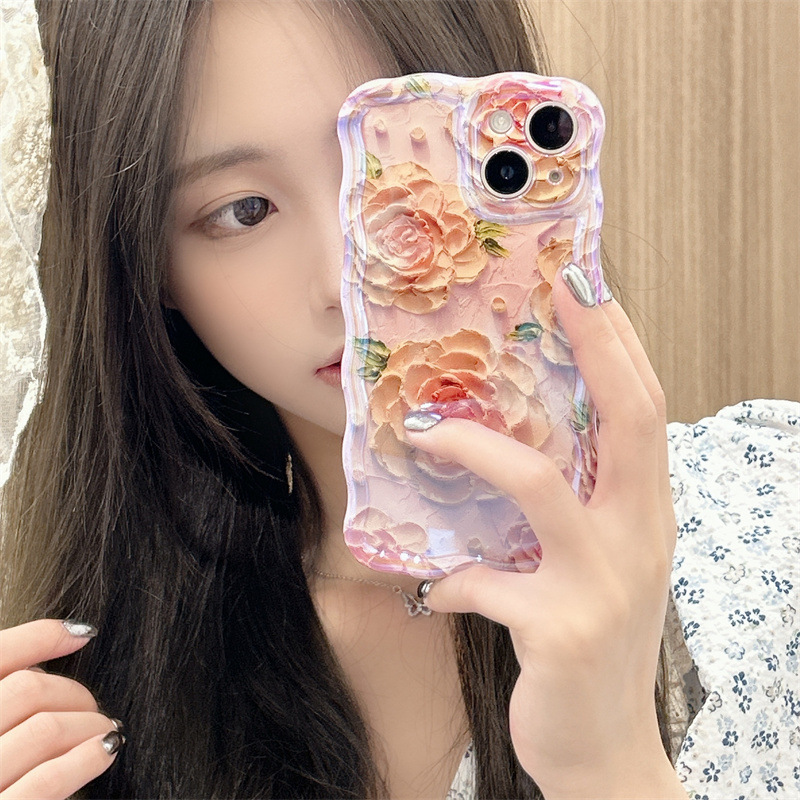 (Hot Sale)For iPhone Colorful Sunflower Oil Painting Exquisite Phone Case