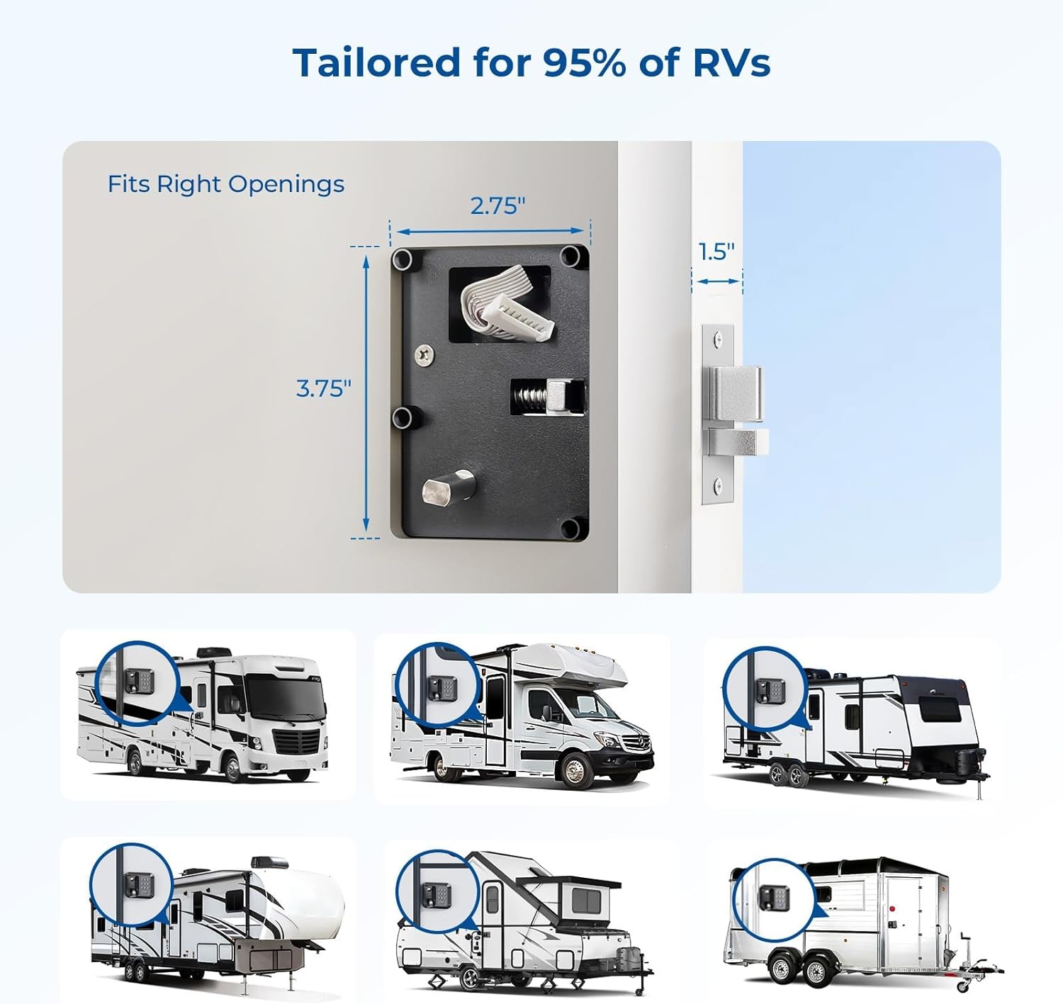 ONNAIS RV Door Lock Replacement with Password and Remote Control