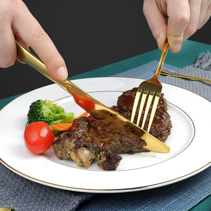 24-Piece Stainless Steel Cutlery Set with Stand