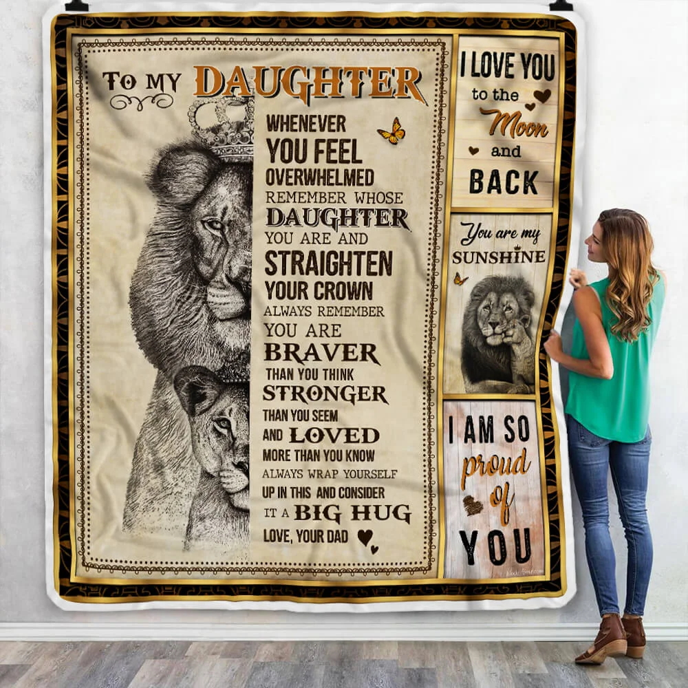 Dad To Daughter, Remember Whose Daughter You Are, Lion Sofa Throw Blanket