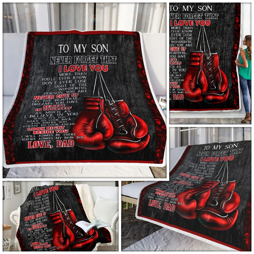 Dad To Son Boxing Sofa Throw Blanket
