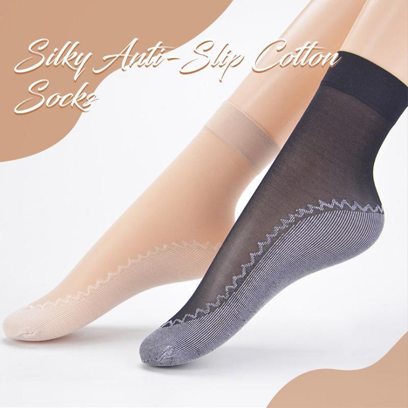 (🔥CHRISTMAS SALE 48% OFF) Silky Anti-Slip Cotton Socks（5 Pairs/Color）-Buy 3 Colors Save $9 & Free Shipping