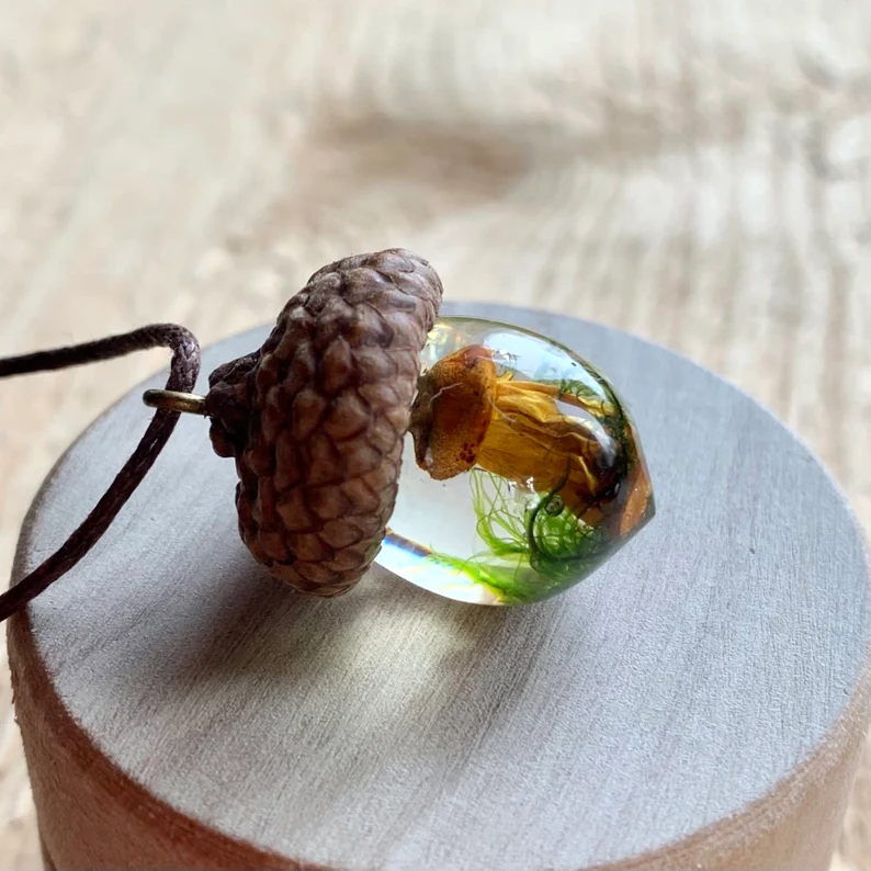 Acorn Wish Pendant, Acorn Amulet, Oak Acorn Gift for Nature Lover