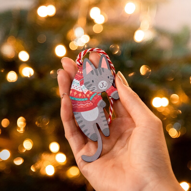HANGING CHRISTMAS CATS DECORATIONS