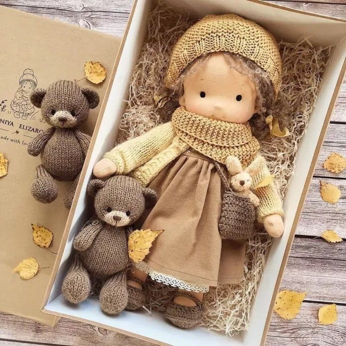 🎁The Best Gift for Kids-🎀Handmade Waldorf Doll👧(Buy2 Free Shipping)
