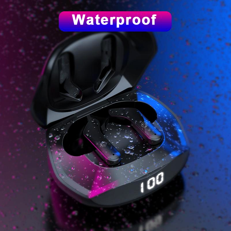 True Wireless Game Headphones - Waterproof TWS In-Ear Digital Display Gaming Earbuds for Gamer Music Sports