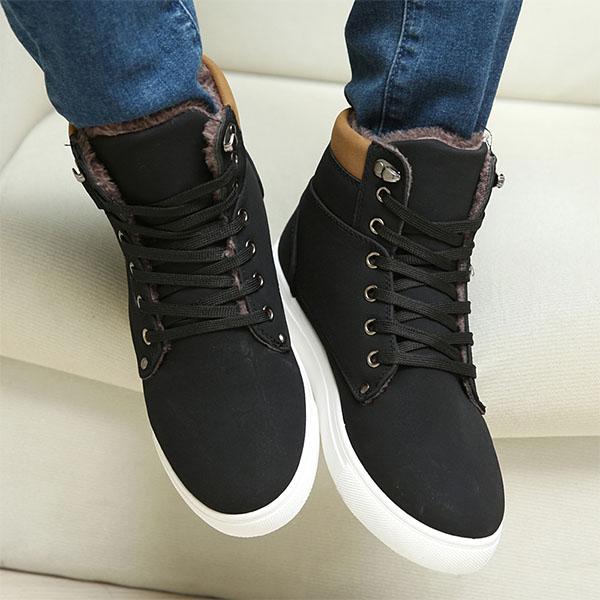 Chicinskates Men's  Warm High Top Lace-Up Boots