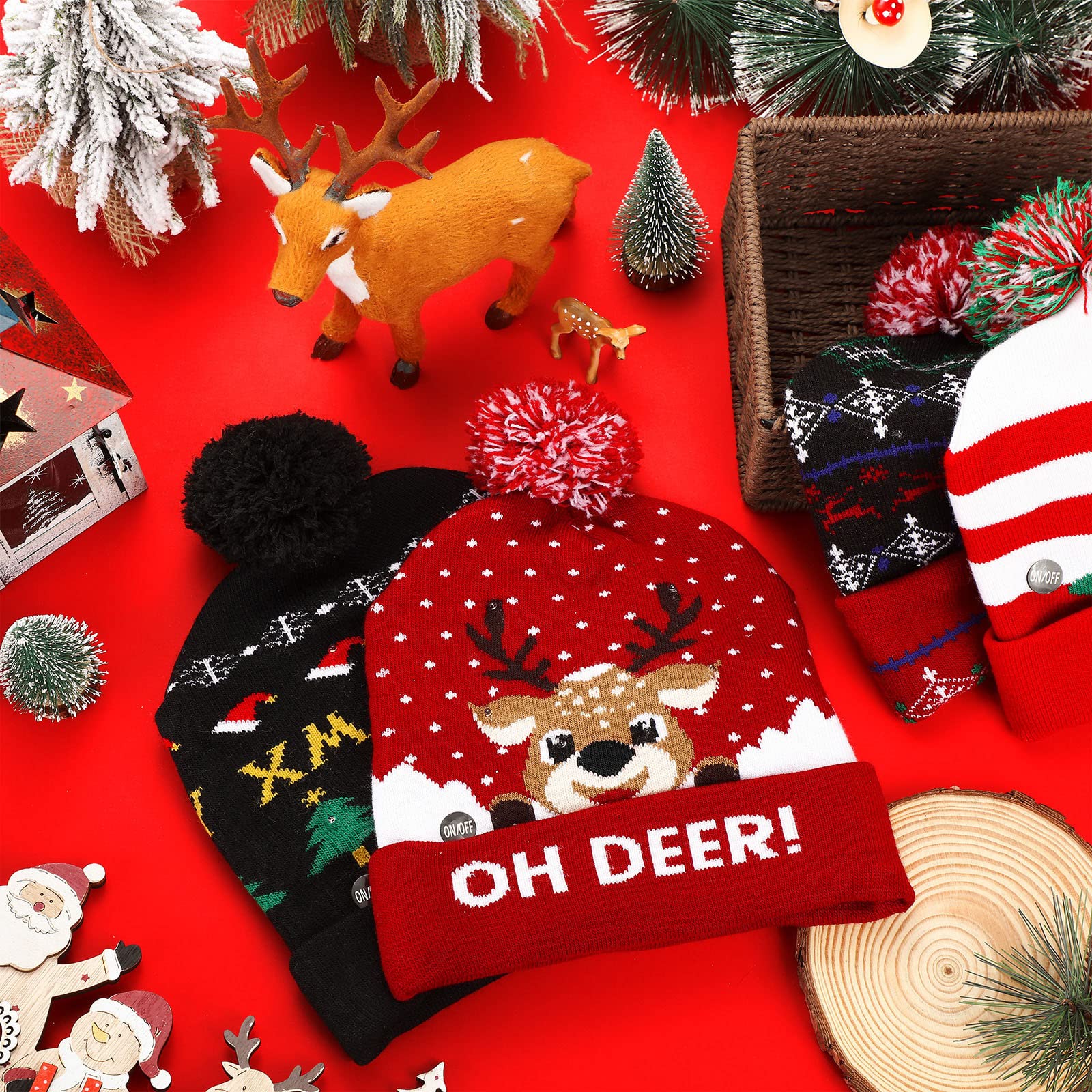 🌲Christmas Big Sale-50% OFF⚡LED Light Up Christmas Beanie