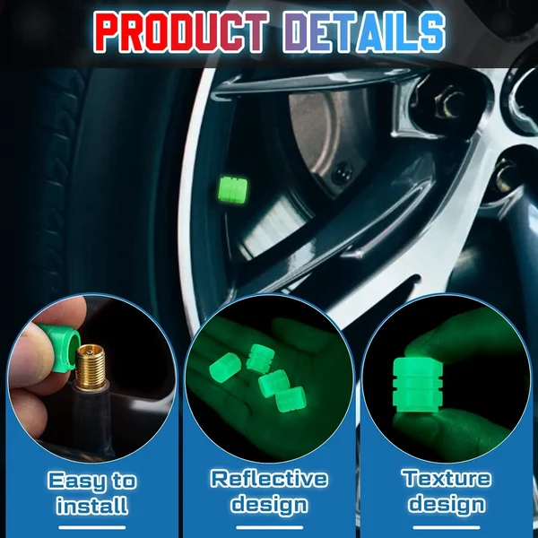 🔥Last Day Promotion - 50% OFF🔥 Glow in The Dark Valve Caps (Universal Fits Any Car)
