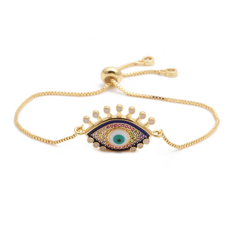 Evil Eye Crystal Gold Simple Bracelets