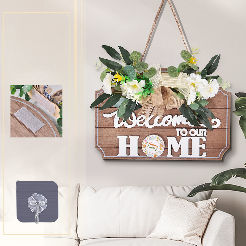 💐🎉2023 NEW - Interchangeable Welcome to Our Home Wood Square Wreath