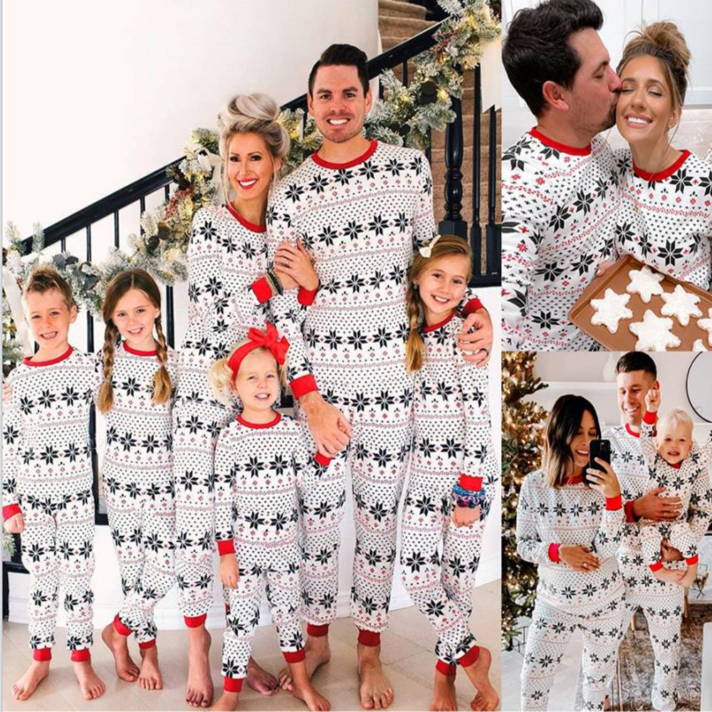 Christmas Elements Printed Family Pajamas Set