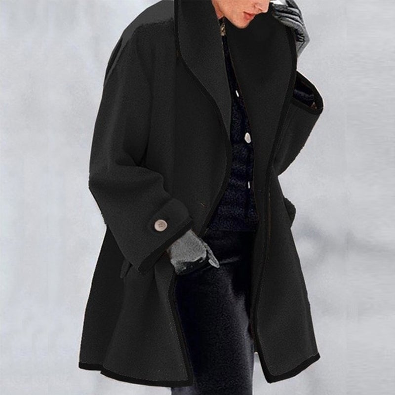 🔥Sale 49% OFF🎁-Hooded Color Block Woolen Coat (Free Shipping)