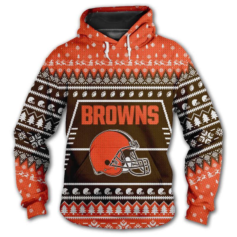 CLEVELAND BROWNS 3D CHRISTMAS HOODIE ABC02