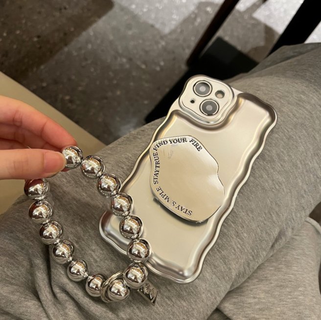 Matte Silver Pearl Bracelet Air Cushion Case for iPhone
