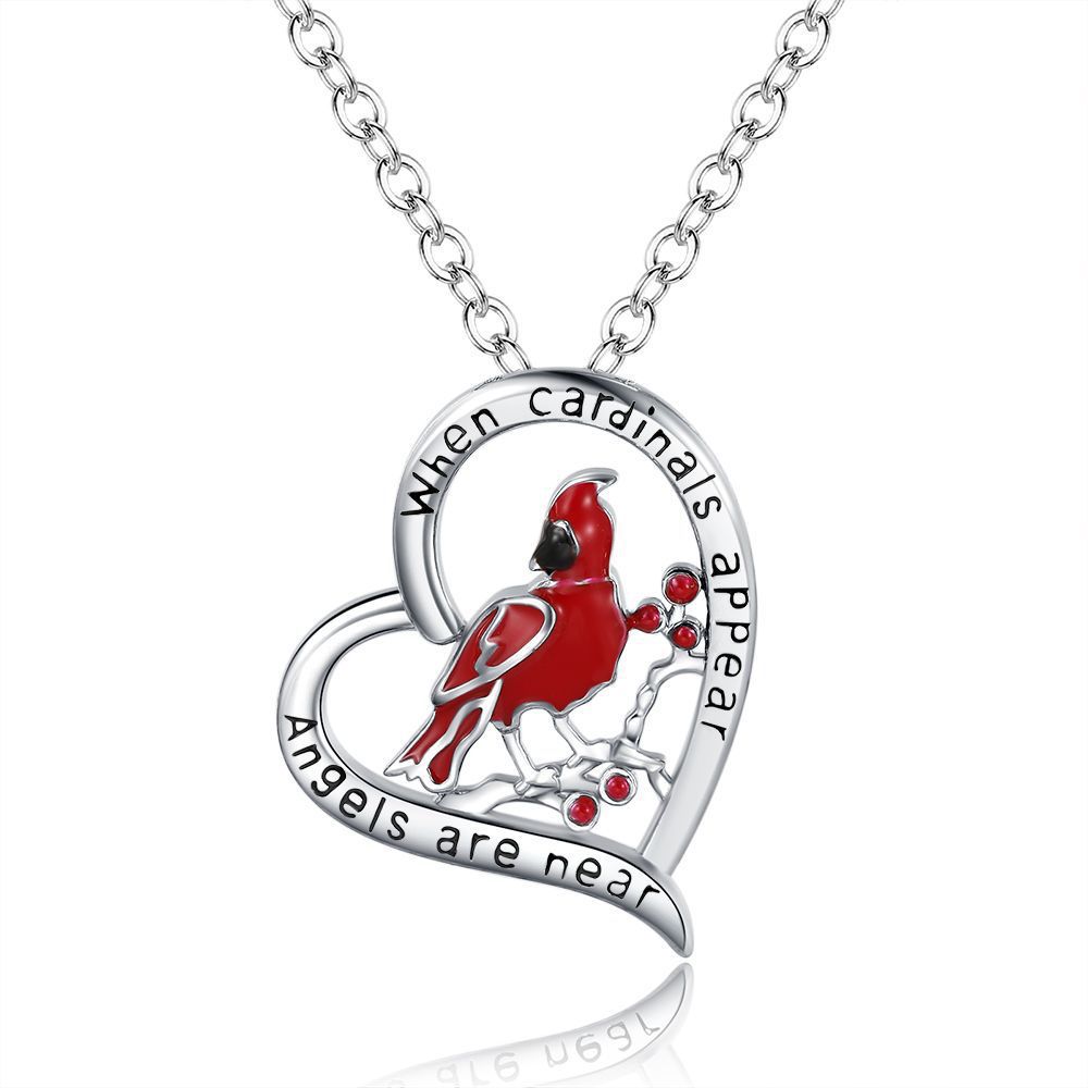 CARDINAL HEART PENDANT NECKLACE🎁THE BEST GIFTS FOR YOUR LOVED ONES💕
