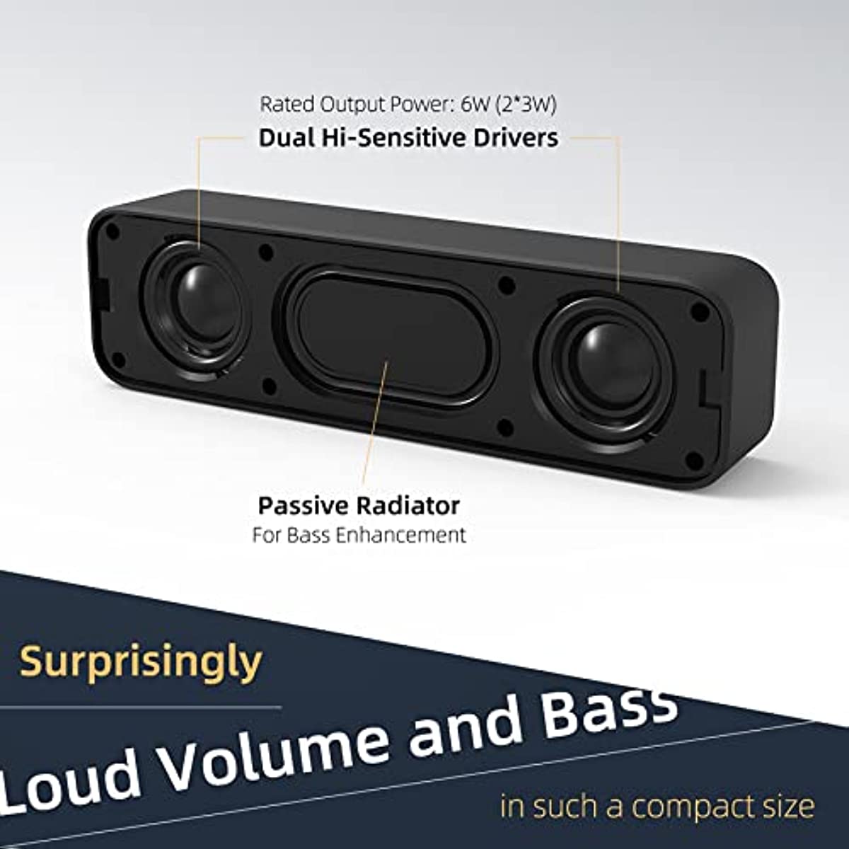 Upgrade Your Computer/Laptop Audio with this Portable Mini Sound Bar - Stereo Sound & Enhanced Bass for Windows PCs & Laptops!