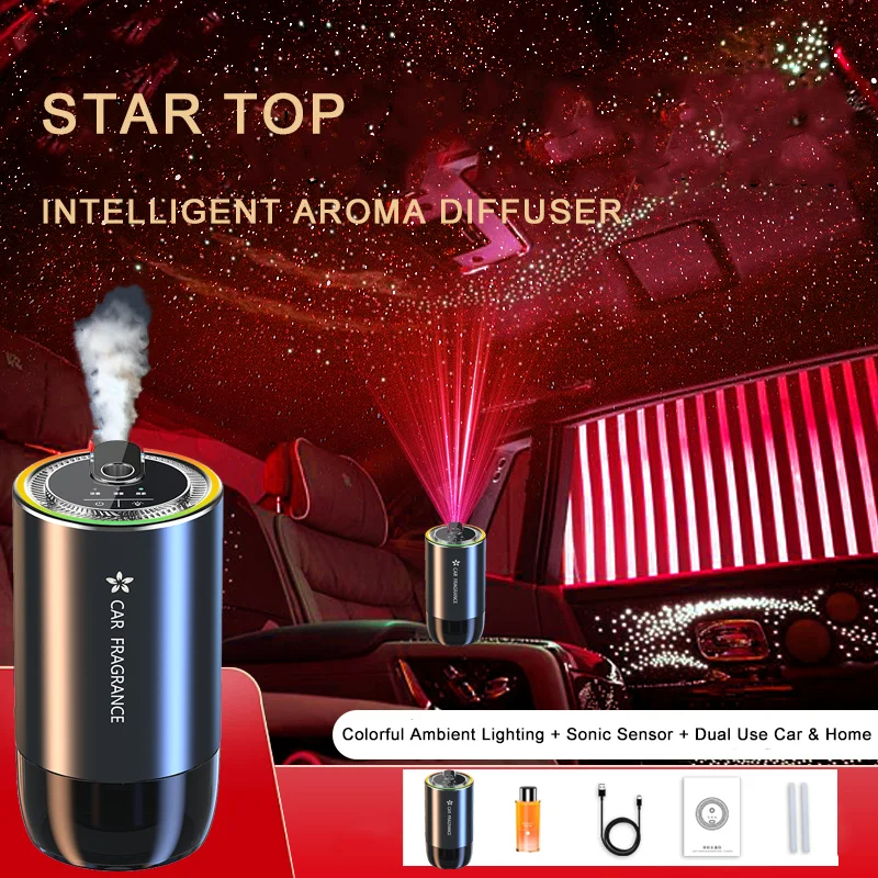 🔥HOT SALE 50% OFF 🚗LED Light Starry Projection Light Home Perfume Auto Air Purifier Aromatherapy