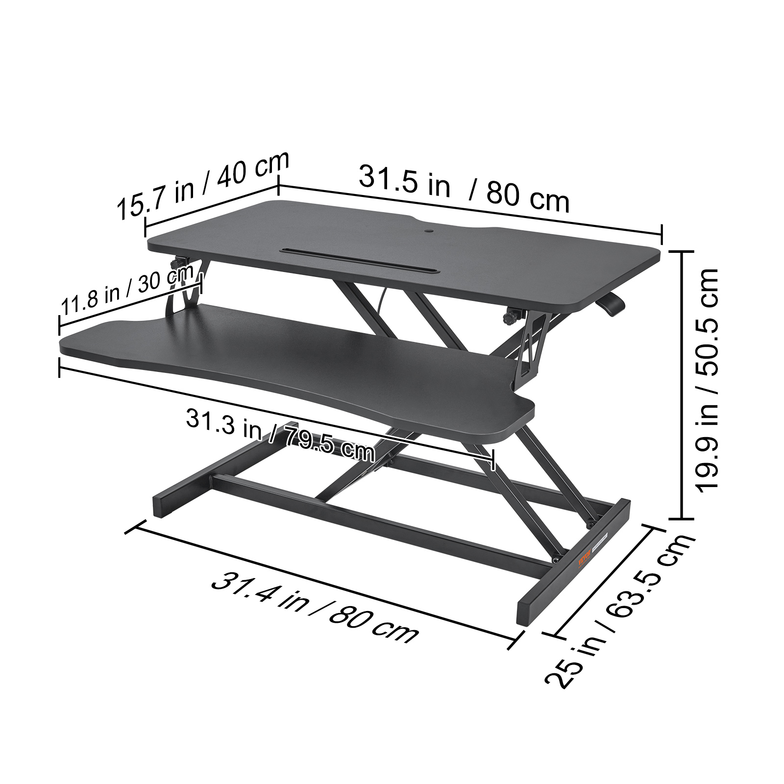 Bentism Standing Desk Converter 2-Tier Stand up Desk Riser 31.5