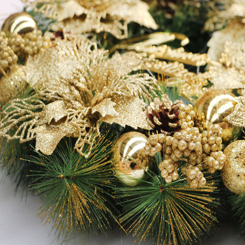 Gold Christmas Decoration Door Circle Wreath