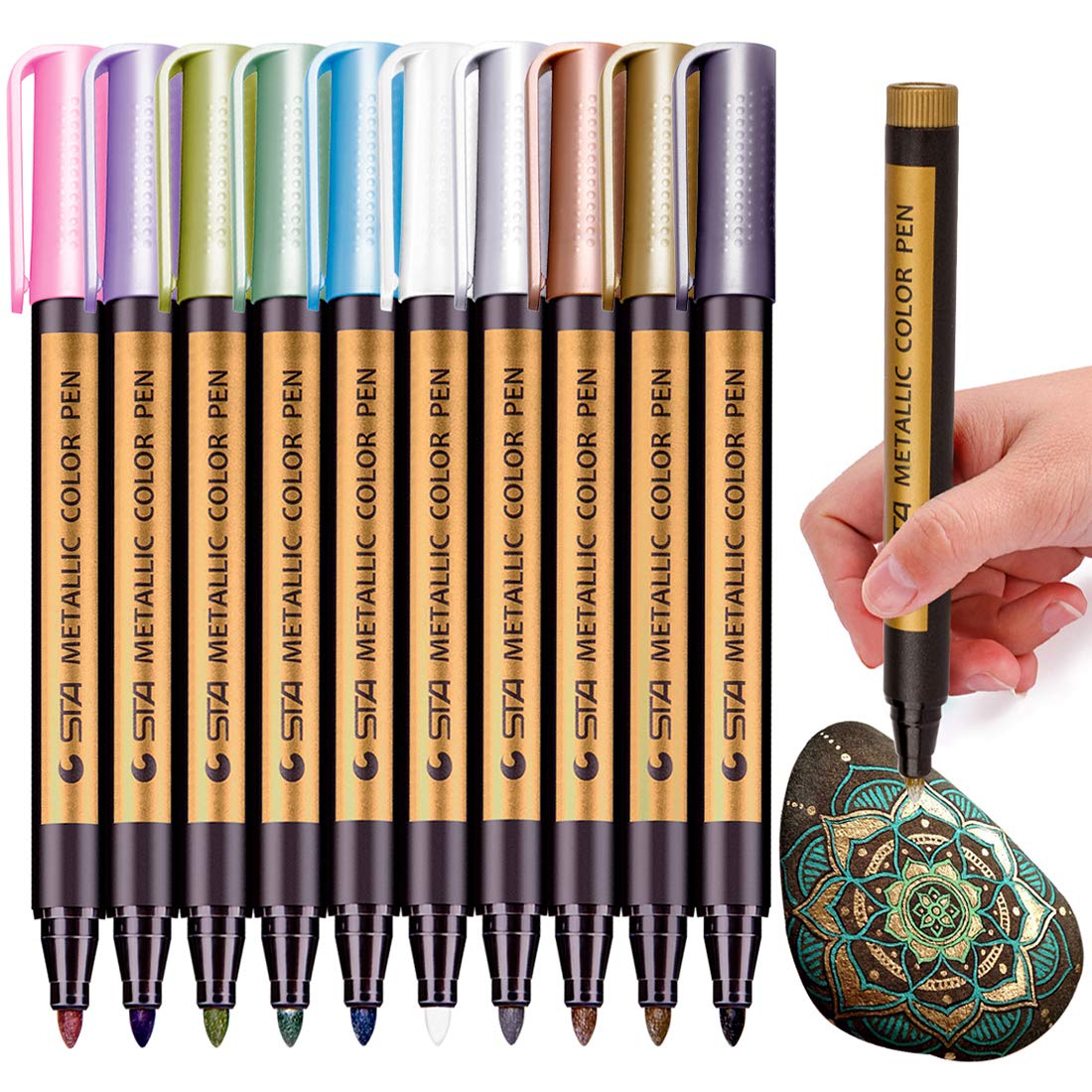🔥Christmas Hot Sale [50% OFF] Metallic Marker Pens - Set of 8 Colors Paint Markers (Buy 2 Sets Get 1 Set Free Now)