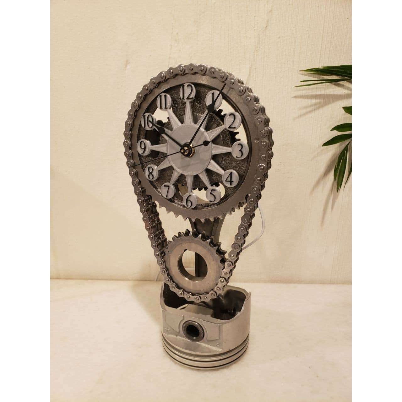 Vintage Clock, Steampunk Clock with Movement Gears Home Decor Rotating Gear  Clock Timing Rotating Gear Clock Craft Ornament Chain Gear Clock Ornament