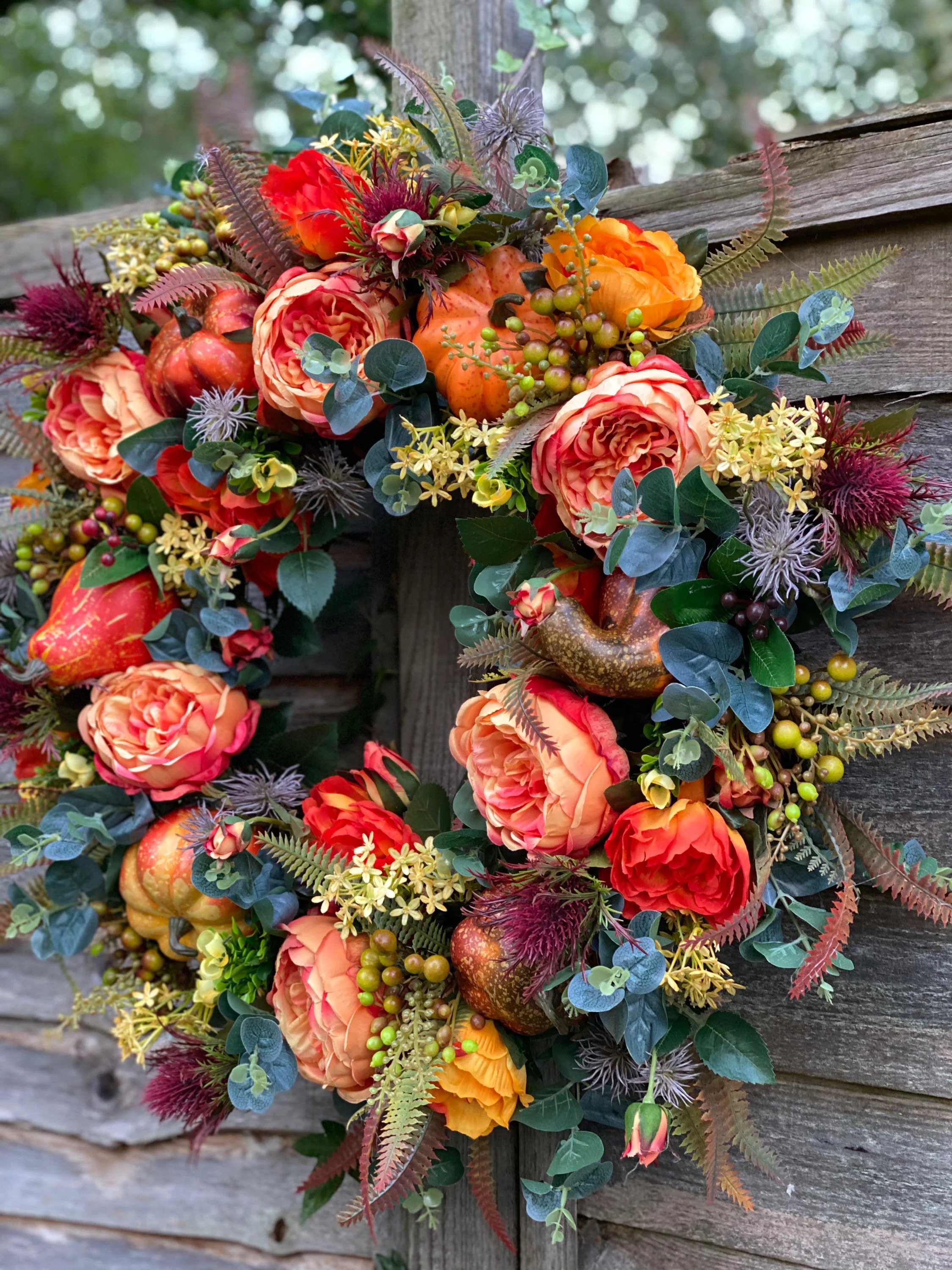 🔥Today 49% OFF🔥Fall Peony and Pumpkin Wreath - Year Round Wreath
