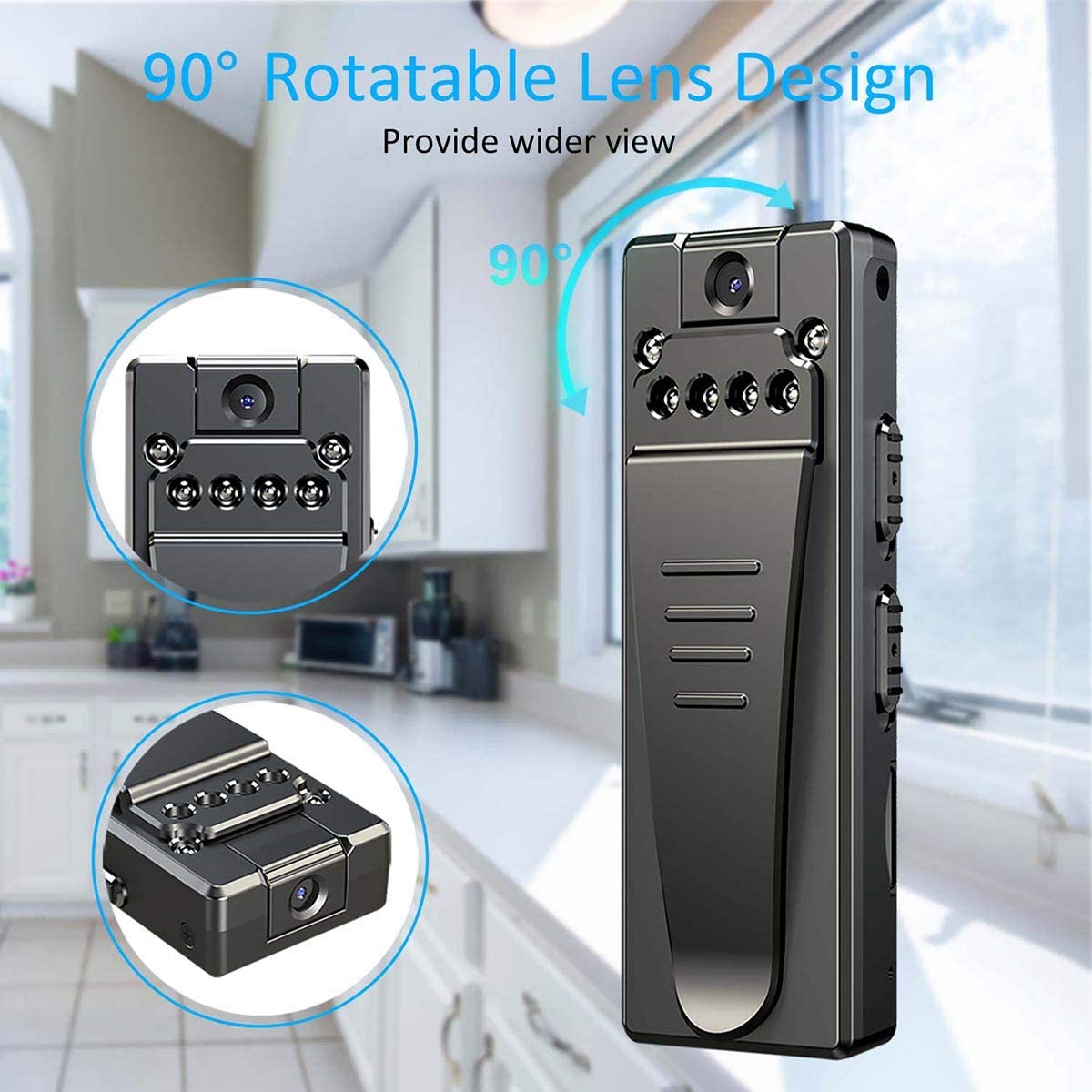 Mini 1080P Wireless Portable HD Wearable Video Camera With Motion Detection And Night Vision (With 32G Card)