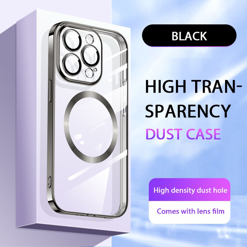 Magnetic Plating Transparent Soft Shell Case Cover For iPhone