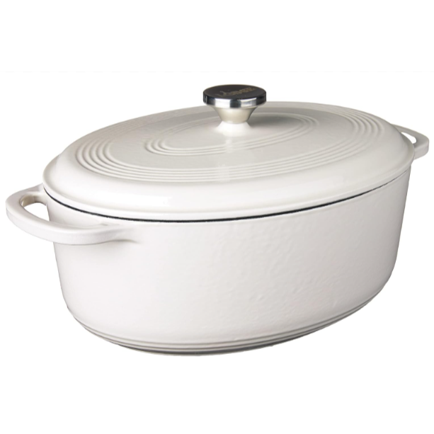 Lodge 7 Quart Enameled Cast Iron Oval Dutch Oven with Lid