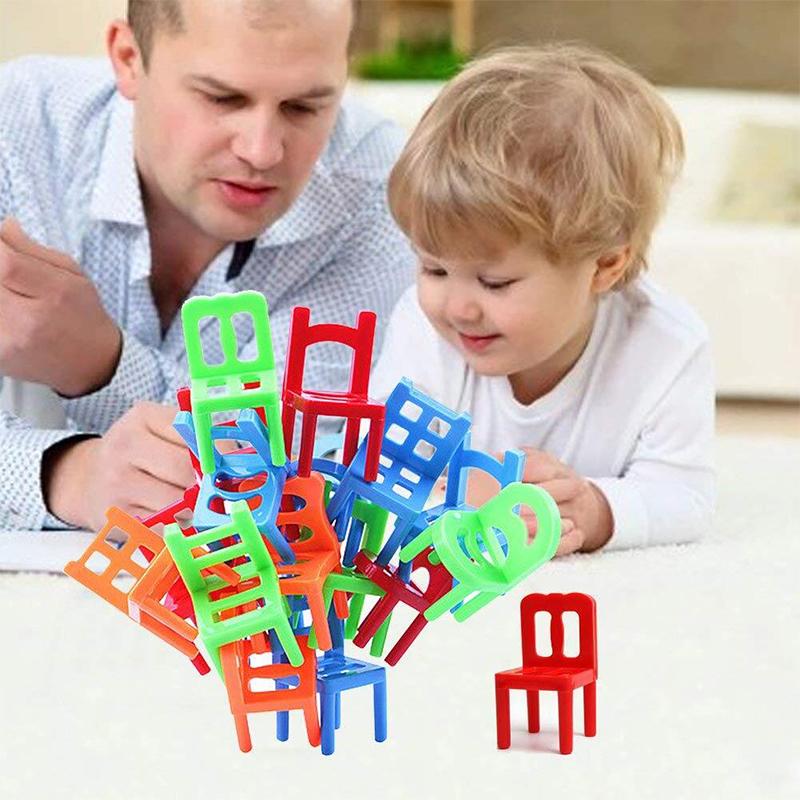 (🌲Early Christmas Sale- SAVE 48% OFF)Chairs Stacking Tower Balancing Game-BUY 2 SETS GET 1 SET NOW！