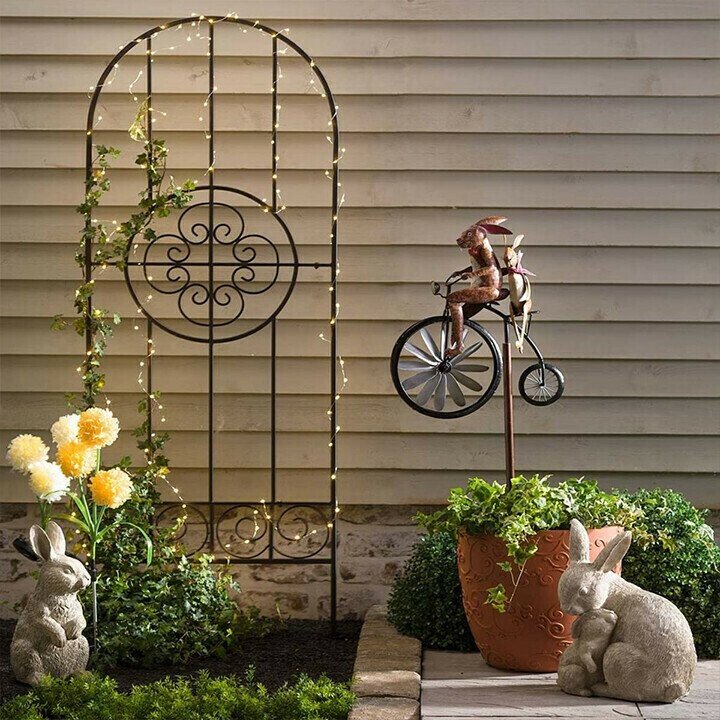Frog on Vintage Bicycle Metal Pinwheel - Free Shipping on 2 Pieces