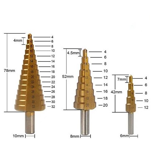 6 PCS HSS Titanium Coated Drill Bit Set
